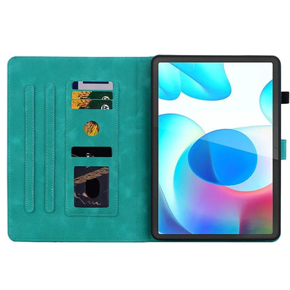 For Realme Pad Case Lily Flower PU Leather Card Slots Tablet Protective Cover