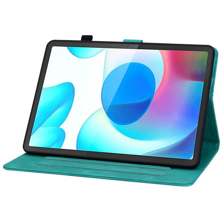 For Realme Pad Case Lily Flower PU Leather Card Slots Tablet Protective Cover