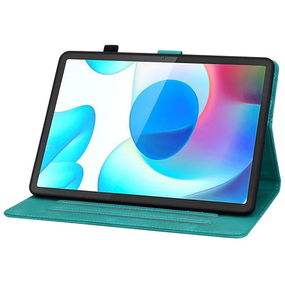 For Realme Pad Case Lily Flower PU Leather Card Slots Tablet Protective Cover