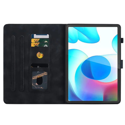 For Realme Pad Case Lily Flower PU Leather Card Slots Tablet Protective Cover