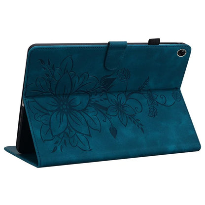 For Realme Pad Case Lily Flower PU Leather Card Slots Tablet Protective Cover