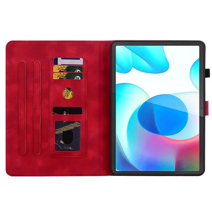 For Realme Pad Case Lily Flower PU Leather Card Slots Tablet Protective Cover