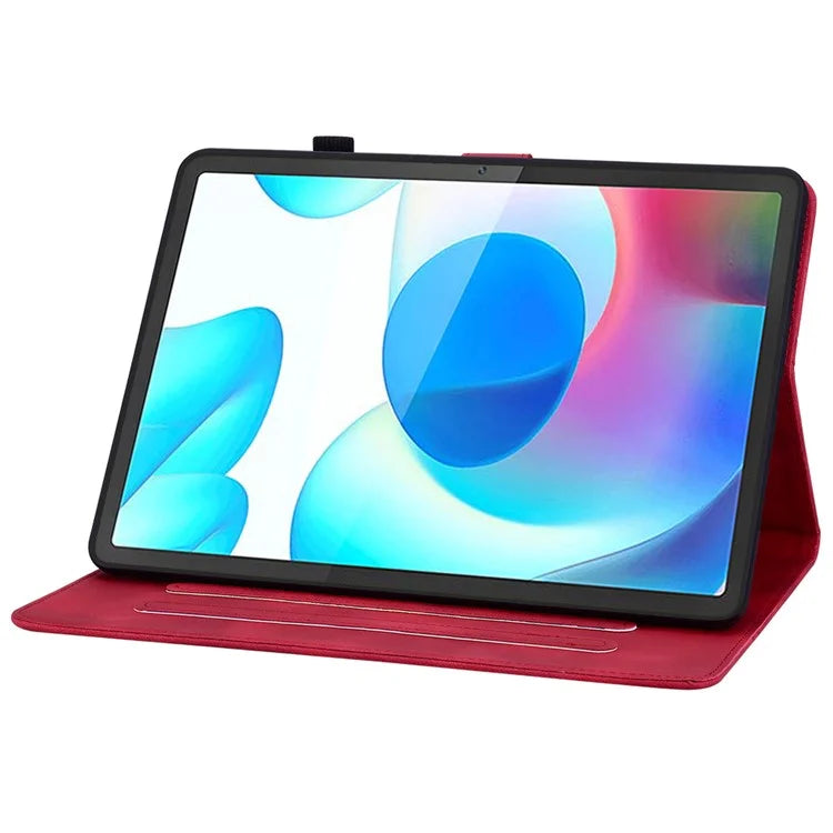 For Realme Pad Case Lily Flower PU Leather Card Slots Tablet Protective Cover