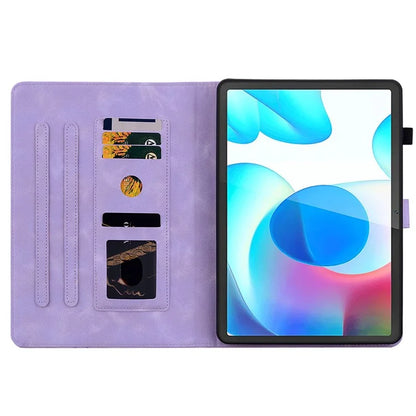 For Realme Pad Case Lily Flower PU Leather Card Slots Tablet Protective Cover