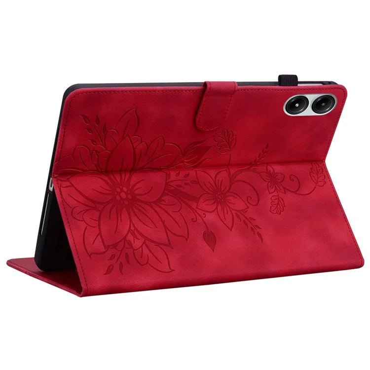 For Xiaomi Redmi Pad Pro / Redmi Pad Pro 5G / Poco Pad Shockproof Case Lily Flower Imprint Leather Tablet Cover