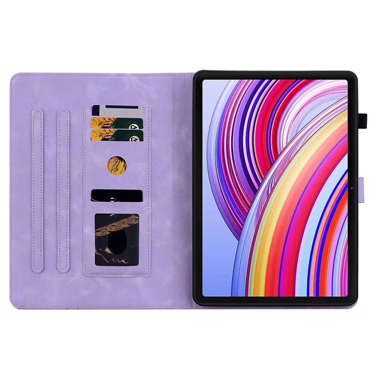 For Xiaomi Redmi Pad Pro / Redmi Pad Pro 5G / Poco Pad Shockproof Case Lily Flower Imprint Leather Tablet Cover