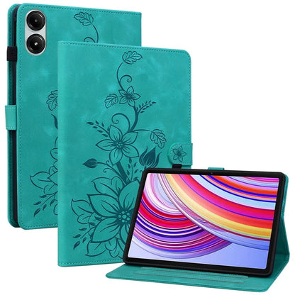For Xiaomi Redmi Pad Pro / Redmi Pad Pro 5G / Poco Pad Shockproof Case Lily Flower Imprint Leather Tablet Cover
