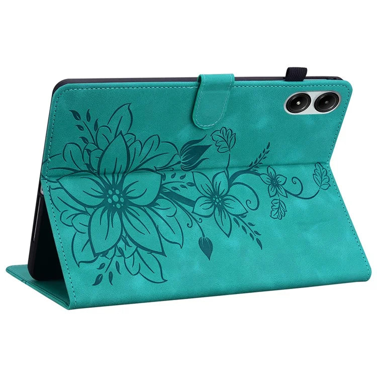 For Xiaomi Redmi Pad Pro / Redmi Pad Pro 5G / Poco Pad Shockproof Case Lily Flower Imprint Leather Tablet Cover