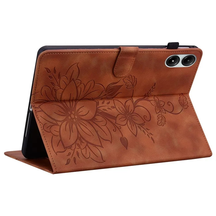 For Xiaomi Redmi Pad Pro / Redmi Pad Pro 5G / Poco Pad Shockproof Case Lily Flower Imprint Leather Tablet Cover