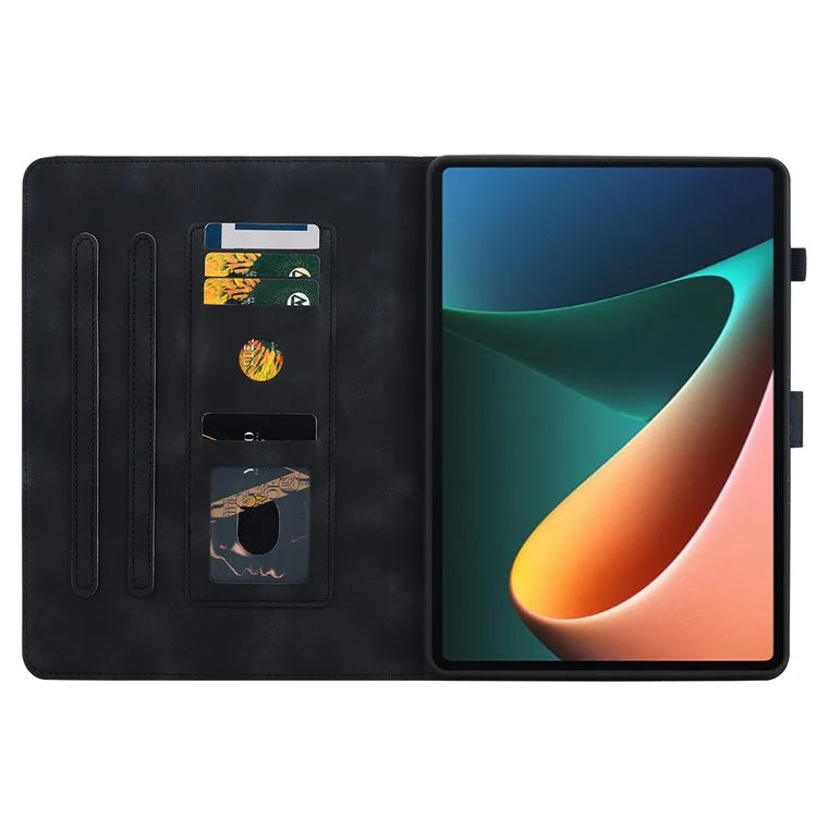 For Xiaomi Pad 5 / Pad 5 Pro Case Lily Flower Imprint PU Leather Stand Tablet Shell