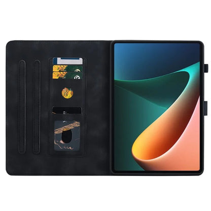 For Xiaomi Pad 5 / Pad 5 Pro Case Lily Flower Imprint PU Leather Stand Tablet Shell