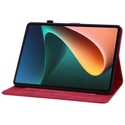 For Xiaomi Pad 5 / Pad 5 Pro Case Lily Flower Imprint PU Leather Stand Tablet Shell