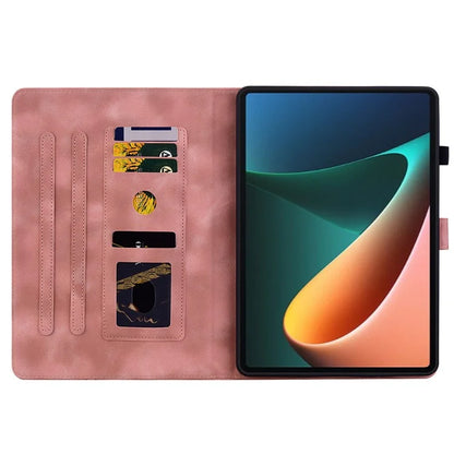For Xiaomi Pad 5 / Pad 5 Pro Case Lily Flower Imprint PU Leather Stand Tablet Shell