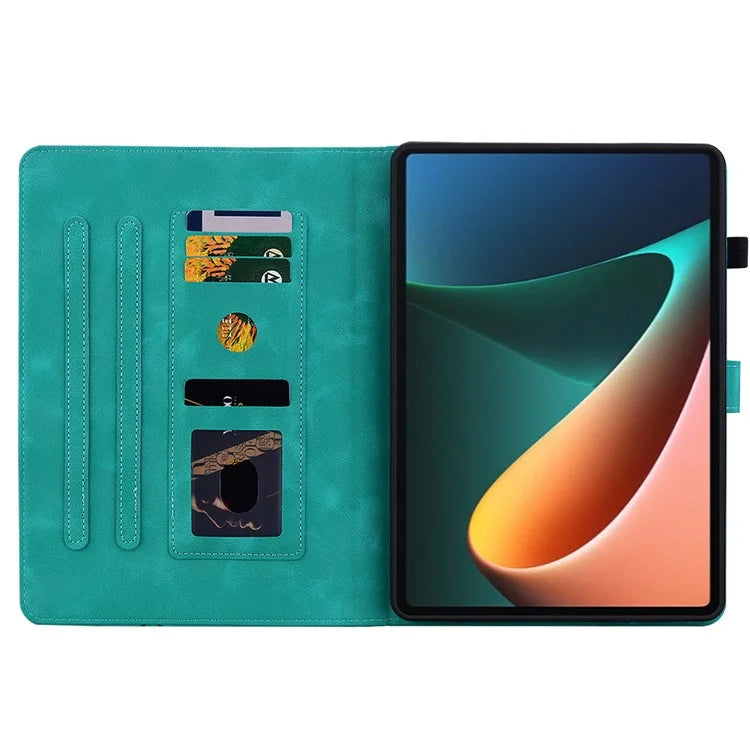 For Xiaomi Pad 5 / Pad 5 Pro Case Lily Flower Imprint PU Leather Stand Tablet Shell