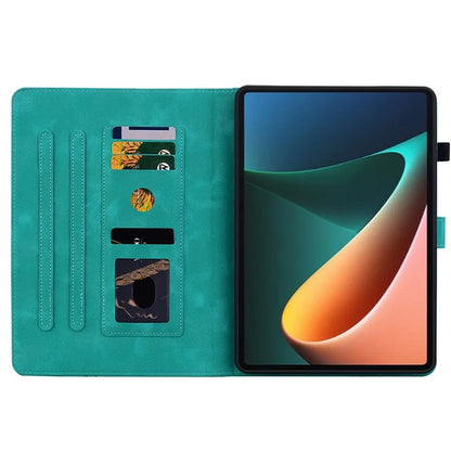 For Xiaomi Pad 5 / Pad 5 Pro Case Lily Flower Imprint PU Leather Stand Tablet Shell