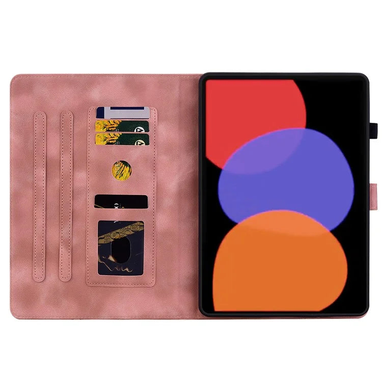 For Xiaomi Pad 6 / Pad 6 Pro Case Stand PU Leather Card Holder Tablet Cover Lily Flower Design