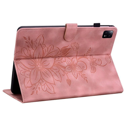 For Xiaomi Pad 6 / Pad 6 Pro Case Stand PU Leather Card Holder Tablet Cover Lily Flower Design