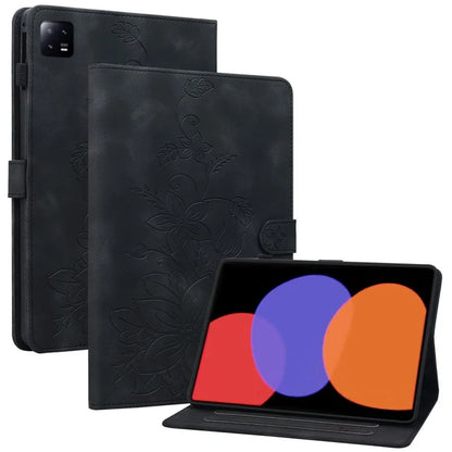 For Xiaomi Pad 6 / Pad 6 Pro Case Stand PU Leather Card Holder Tablet Cover Lily Flower Design