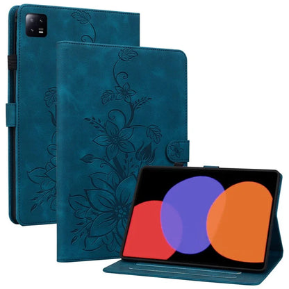 For Xiaomi Pad 6 / Pad 6 Pro Case Stand PU Leather Card Holder Tablet Cover Lily Flower Design