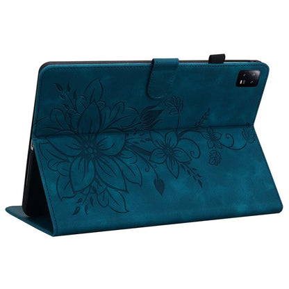 For Xiaomi Pad 6 / Pad 6 Pro Case Stand PU Leather Card Holder Tablet Cover Lily Flower Design