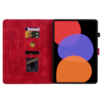 For Xiaomi Pad 6 / Pad 6 Pro Case Stand PU Leather Card Holder Tablet Cover Lily Flower Design