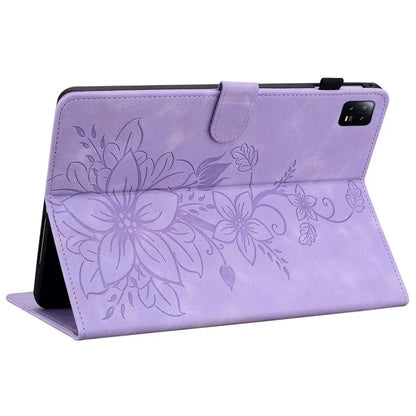 For Xiaomi Pad 6 / Pad 6 Pro Case Stand PU Leather Card Holder Tablet Cover Lily Flower Design