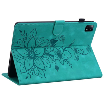 For Xiaomi Pad 6 / Pad 6 Pro Case Stand PU Leather Card Holder Tablet Cover Lily Flower Design