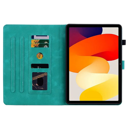 For Xiaomi Redmi Pad SE Lily Flower Case PU Leather Tablet Folio Shell Cover with Card Holder