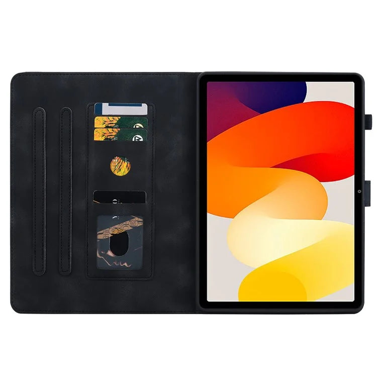 For Xiaomi Redmi Pad SE Lily Flower Case PU Leather Tablet Folio Shell Cover with Card Holder