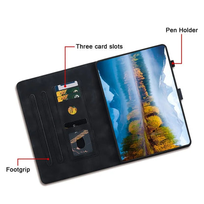 For Xiaomi Redmi Pad SE Lily Flower Case PU Leather Tablet Folio Shell Cover with Card Holder