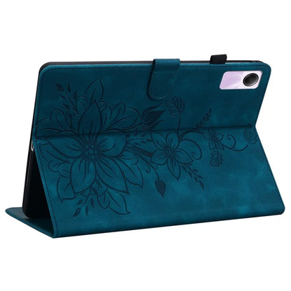 For Xiaomi Redmi Pad SE Lily Flower Case PU Leather Tablet Folio Shell Cover with Card Holder