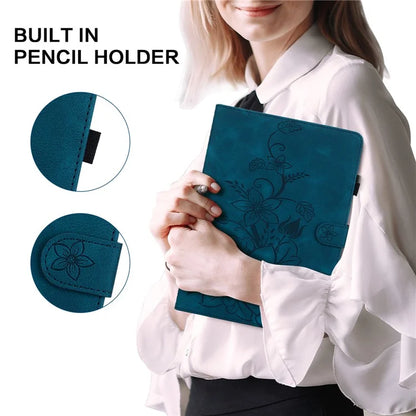 For Xiaomi Redmi Pad SE Lily Flower Case PU Leather Tablet Folio Shell Cover with Card Holder