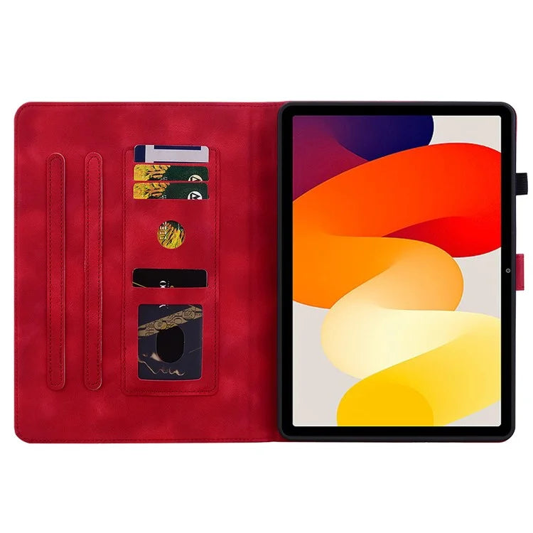 For Xiaomi Redmi Pad SE Lily Flower Case PU Leather Tablet Folio Shell Cover with Card Holder