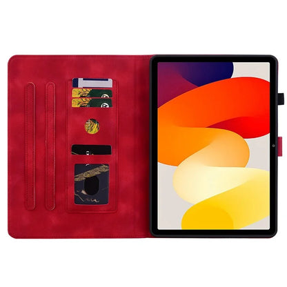 For Xiaomi Redmi Pad SE Lily Flower Case PU Leather Tablet Folio Shell Cover with Card Holder