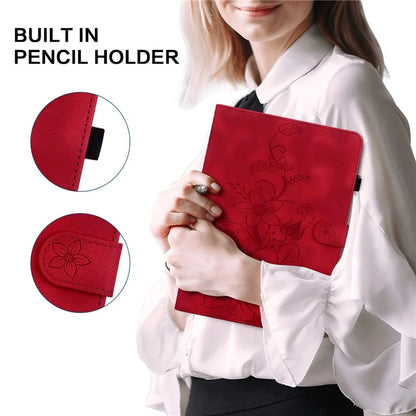 For Xiaomi Redmi Pad SE Lily Flower Case PU Leather Tablet Folio Shell Cover with Card Holder