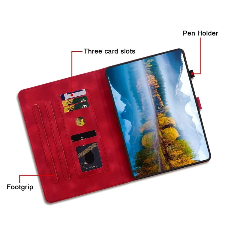 For Xiaomi Redmi Pad SE Lily Flower Case PU Leather Tablet Folio Shell Cover with Card Holder
