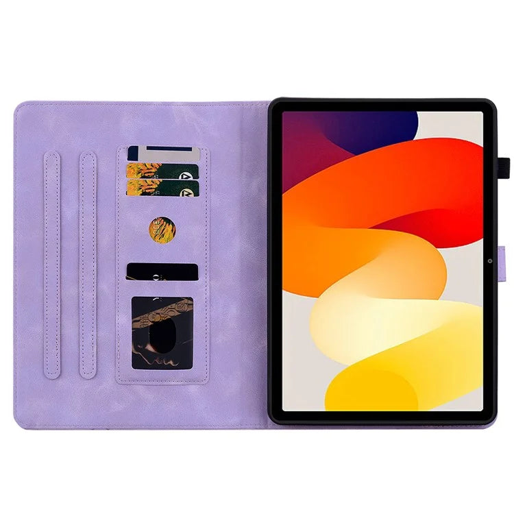 For Xiaomi Redmi Pad SE Lily Flower Case PU Leather Tablet Folio Shell Cover with Card Holder