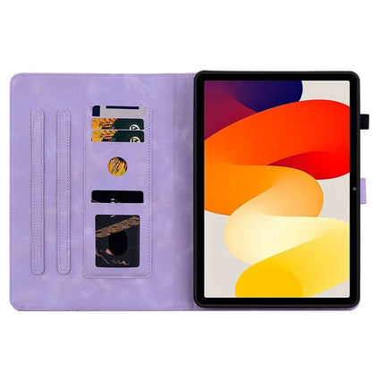 For Xiaomi Redmi Pad SE Lily Flower Case PU Leather Tablet Folio Shell Cover with Card Holder