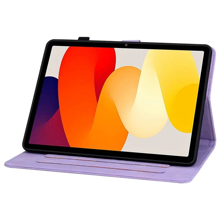 For Xiaomi Redmi Pad SE Lily Flower Case PU Leather Tablet Folio Shell Cover with Card Holder