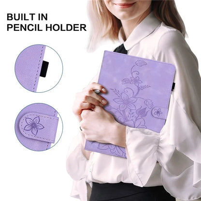 For Xiaomi Redmi Pad SE Lily Flower Case PU Leather Tablet Folio Shell Cover with Card Holder