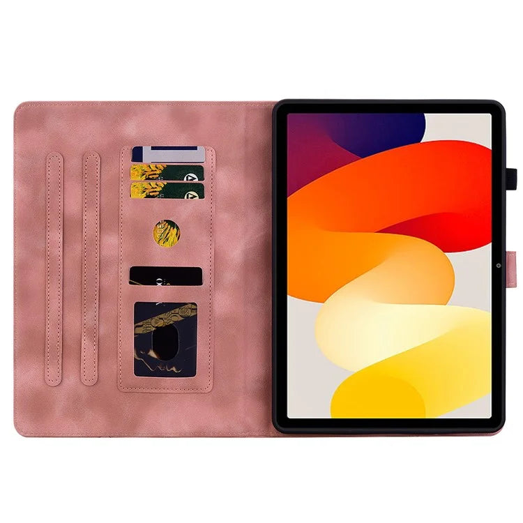 For Xiaomi Redmi Pad SE Lily Flower Case PU Leather Tablet Folio Shell Cover with Card Holder