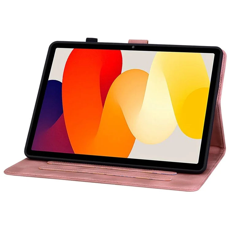 For Xiaomi Redmi Pad SE Lily Flower Case PU Leather Tablet Folio Shell Cover with Card Holder