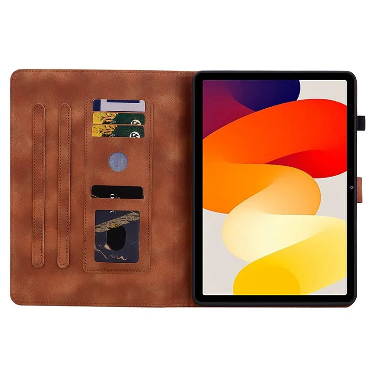 For Xiaomi Redmi Pad SE Lily Flower Case PU Leather Tablet Folio Shell Cover with Card Holder