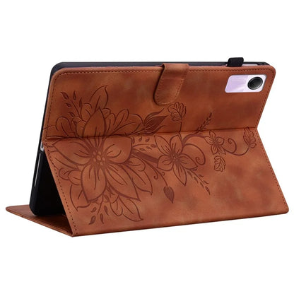 For Xiaomi Redmi Pad SE Lily Flower Case PU Leather Tablet Folio Shell Cover with Card Holder