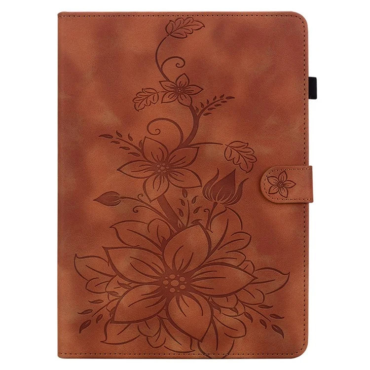 For Xiaomi Redmi Pad SE Lily Flower Case PU Leather Tablet Folio Shell Cover with Card Holder