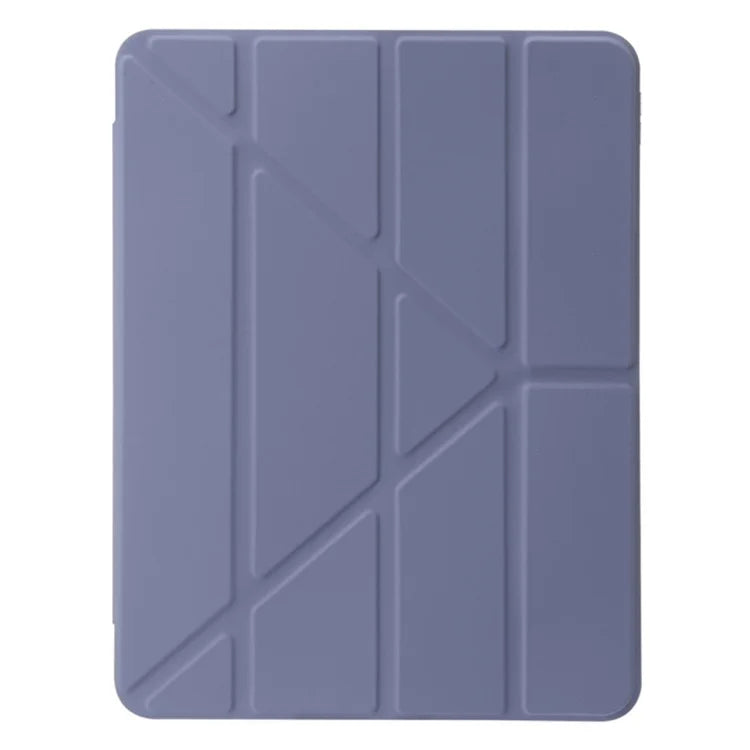 For iPad Air 13 (2024) Cover PU Leather Origami Stand Clear Tablet Shell