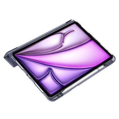 For iPad Air 13 (2024) Cover PU Leather Origami Stand Clear Tablet Shellish Green