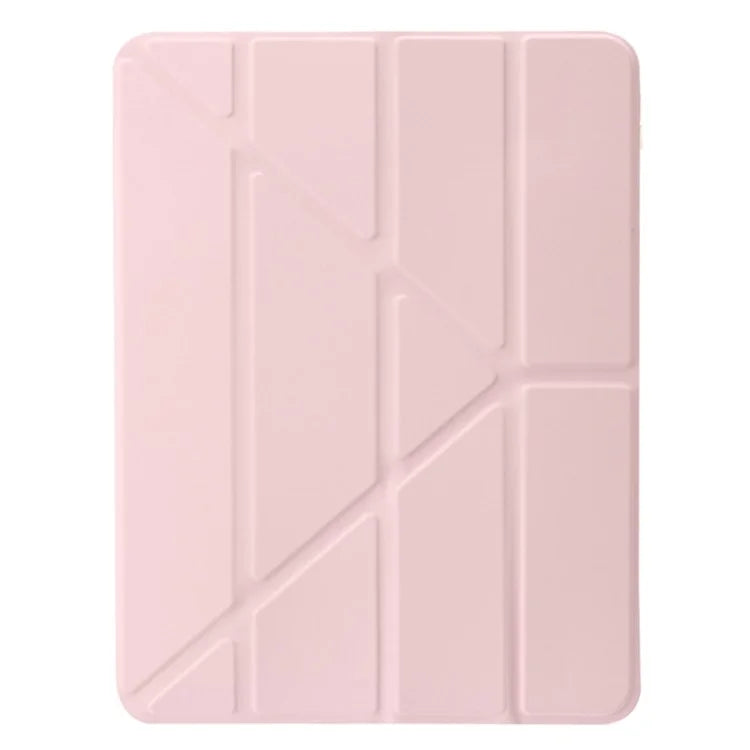 For iPad Air 13 (2024) Cover PU Leather Origami Stand Clear Tablet Shell