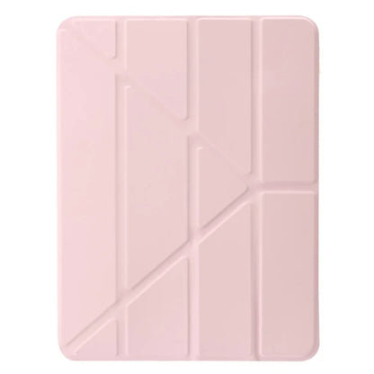 For iPad Air 13 (2024) Cover PU Leather Origami Stand Clear Tablet Shell