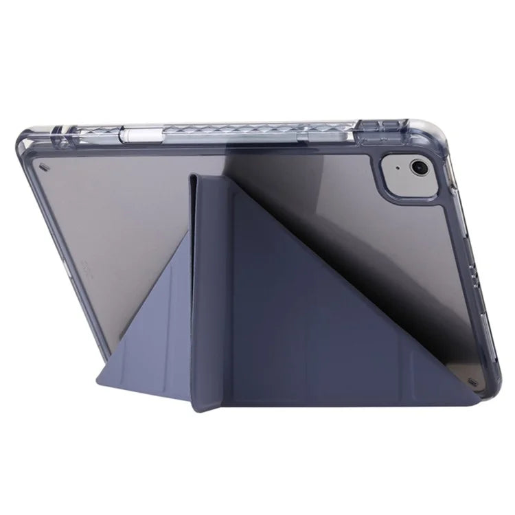 For iPad Air 13 (2024) Cover PU Leather Origami Stand Clear Tablet Shell